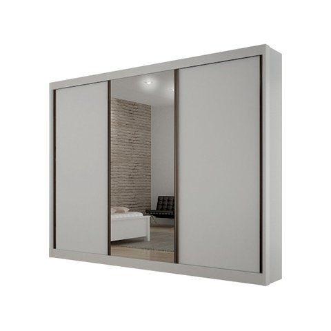 Guarda Roupa Casal c/ Espelho 3 Portas Prime - Arbo Design