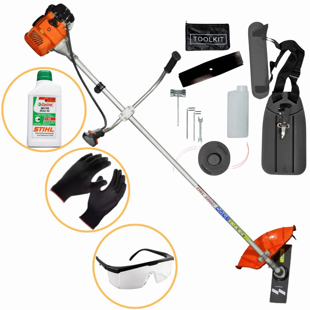 Roçadeira a Gasolina 63cc Importway Profissional Super Potente 3HP ...