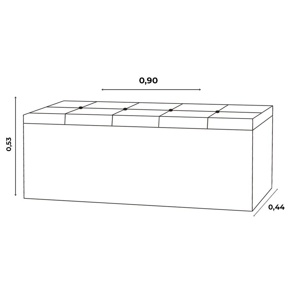 Calçadeira Baú Solteiro 0,90m Berlim Material Sintético Branco Dal Poz Estofados - 4