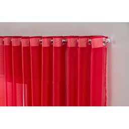 Cortina Sala Quarto Voal Liso Delicate 400x2,80 Transparente:vermelho - 2