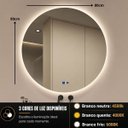 Ver imagem 3 de Espelho de LED Redondo para Banheiro Touch 3 Cores com Desembaçador 80cm Bivolts