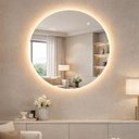 Ver mais imagens de Espelho de LED Redondo para Banheiro Touch 3 Cores com Desembaçador 80cm Bivolts