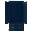 Ver imagem 2 de Guarda Roupa Solteiro 2 Portas e 2 Gavetas Manchester 2054 Linz Móveis - Azul Petróleo
