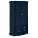 Ver imagem 1 de Guarda Roupa Solteiro 2 Portas e 2 Gavetas Manchester 2054 Linz Móveis - Azul Petróleo