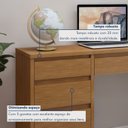 Ver mais imagens de Escrivaninha Mesa de Escritório 100% MDF com 5 Gavetas 45 x 136cm Marrom Naturalle Casuá Berlim