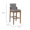 Ver imagem 4 de Banqueta Urze Madeira Nogueira Tecido Linho Nogueira