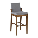 Ver imagem 1 de Banqueta Urze Madeira Nogueira Tecido Linho Nogueira