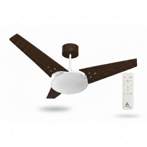 Ventilador de Teto Venti-Delta Munique Inverter 55W Bivolt 95cm 3 Pás MDF com Controle Remoto e Lust