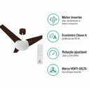 Ver imagem 4 de Ventilador de Teto Venti-Delta Munique Inverter 55W Bivolt 95cm 3 Pás MDF com Controle Remoto e Lust