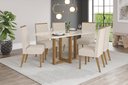 Ver imagem 1 de Mesa de Jantar Natali 160 C. Vidro 6 Cad. Nina Linho - Henn