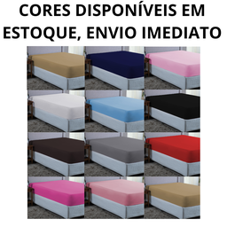 Lençol Queen Size 400 Fios Poliéster com Elástico Revenda:preto - 5