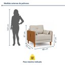 Ver imagem 3 de Kit 2 Poltronas Linho Premium com Couro Base Madeira Maciça Inova