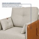 Ver imagem 6 de Kit 2 Poltronas Linho Premium com Couro Base Madeira Maciça Inova