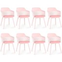 Ver imagem 1 de Kit 8 Cadeiras de Jantar Estofada Marcela - Rosa