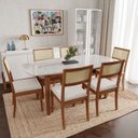 Ver imagem 1 de Conjunto Mesa de Jantar Tampo Vidro e MDF 1,80m e 6 Cadeiras Tiê CabeCasa MadeiraOriginals