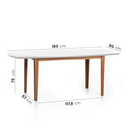 Conjunto Mesa de Jantar Tampo Vidro e MDF 1,80m e 6 Cadeiras Tiê CabeCasa MadeiraMadeira - 2