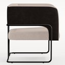 Ver imagem 6 de Poltrona Decorativa Scarlett D02 Base Aço Preto Corano Preto C-05 Linho Bege C-107 - Lyam Decor