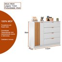 Ver imagem 3 de Conjunto Infantil Guarda Roupa e Cômoda Liz 100% Mdf Branco Semi Brilho - Sallar Home
