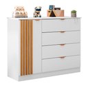 Ver imagem 2 de Conjunto Infantil Guarda Roupa e Cômoda Liz 100% Mdf Branco Semi Brilho - Sallar Home