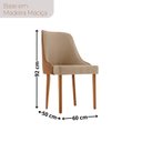 Ver imagem 4 de Conjunto para Sala de Jantar Mesa Sarah em Madeira Tampo 180cm com Vidro e 6 Cadeiras Roma Marrom/Ca