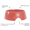 6 Unidades Comedouro Plástico Pop para Cachorro N°1 300ml Cor Vermelho Durín - 2