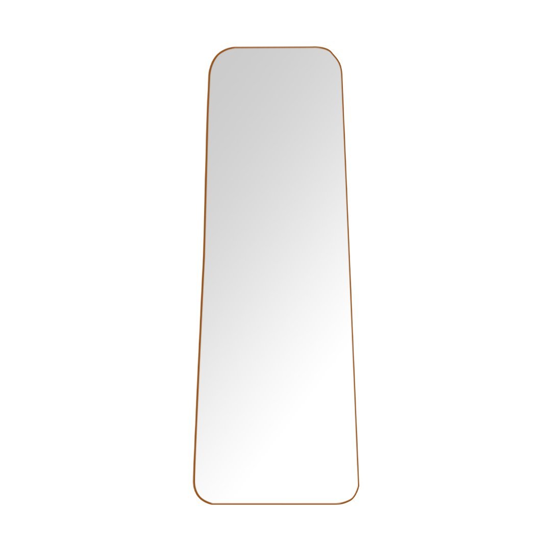Espelho Grande Corpo Inteiro Geométrico C/ Moldura em Couro 3cm 170x70cm - Mod. Tetris Caramelo - 4