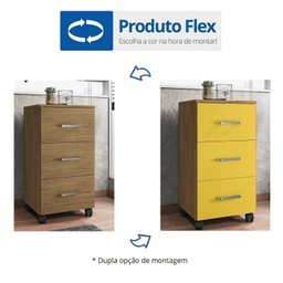 Gaveteiro com Rodízios 3 Gavetas Pietra Espresso Móveis - 2 Gaveteiro com Rodízios 3 Gavetas Pietra Espresso Móveis - 2