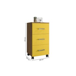 Gaveteiro com Rodízios 3 Gavetas Pietra Espresso Móveis - 4 Gaveteiro com Rodízios 3 Gavetas Pietra Espresso Móveis - 4