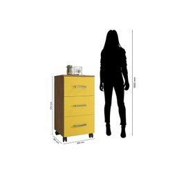 Gaveteiro com Rodízios 3 Gavetas Pietra Espresso Móveis - 5 Gaveteiro com Rodízios 3 Gavetas Pietra Espresso Móveis - 5