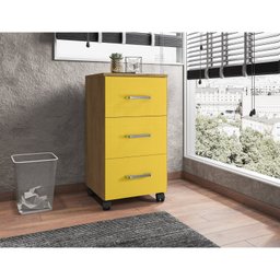 Gaveteiro com Rodízios 3 Gavetas Pietra Espresso Móveis - 6 Gaveteiro com Rodízios 3 Gavetas Pietra Espresso Móveis - 6