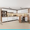 Cozinha de Canto Completa Modulada com Bancada Ilha Gourmet A04S - 2