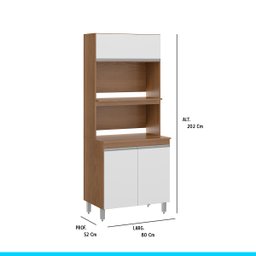 Cozinha de Canto Completa Modulada com Bancada Ilha Gourmet A04S - 8 Cozinha de Canto Completa Modulada com Bancada Ilha Gourmet A04S - 8
