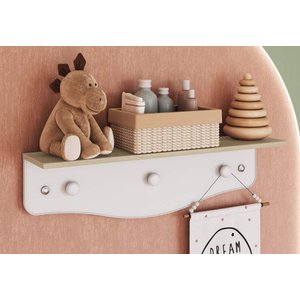 Prateleira Decorativa com Cabideiro Enc006 Linha Encanto Completa Móveis