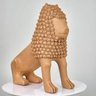 Escultura Leão Cacheado Extra Grande em Barro - Mestre Nuca - 40x50 plantô - 1