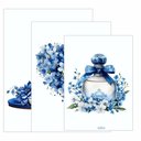 Ver imagem 3 de Kit 3 Quadro Decorativo Mulher Menina Azul Quarto Perfume Qualidade Premium 40x28cm