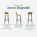 Ver imagem 3 de Kit 5 Banquetas Alta para Cozinha Junco Degradê Bancada Bistrô Balcão Ilhas Área Gourmet Piscina