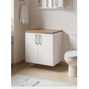 Ver imagem 1 de Gabinete para Banheiro 60cm MDF Freijo com Branco Paris - On Móveis