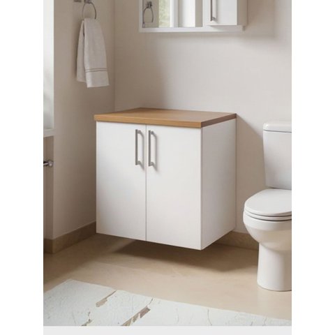 Gabinete para Banheiro 60cm MDF Freijo com Branco Paris - On Móveis