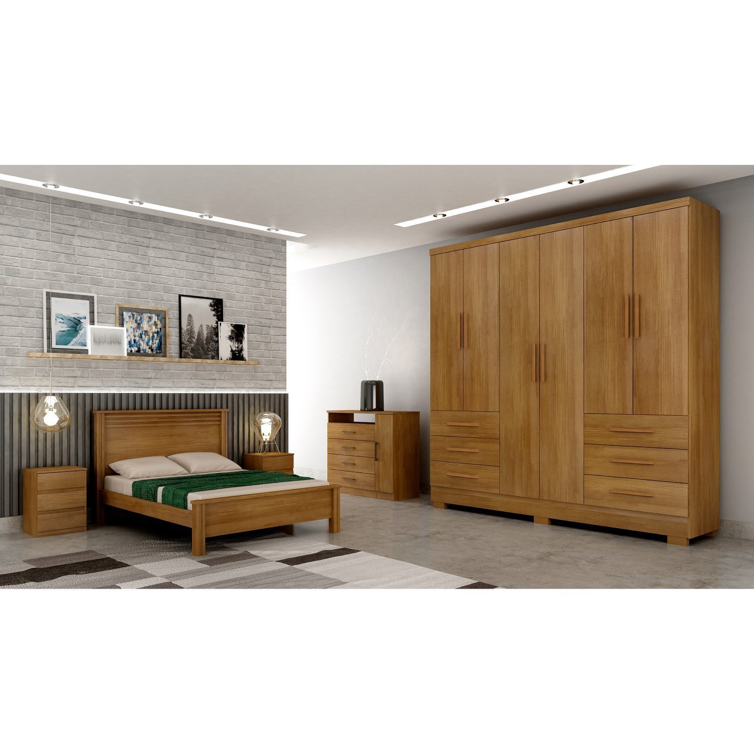 Guarda Roupa Casal 6 Portas 6 Gavetas Dakar Novo Horizonte - 5