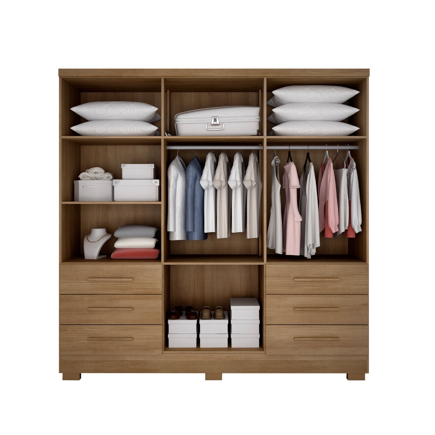Guarda Roupa Casal 6 Portas 6 Gavetas Dakar Novo Horizonte - 2