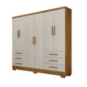 Ver imagem 3 de Guarda Roupa Casal MDP Dakar 6PTS 6GAV Marrom/Cumaru Fendi