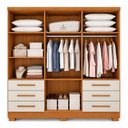 Ver imagem 2 de Guarda Roupa Casal MDP Dakar 6PTS 6GAV Marrom/Cinamomo Fendi