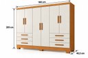 Ver imagem 4 de Guarda Roupa Casal MDP Dakar 6PTS 6GAV Marrom/Cinamomo Fendi
