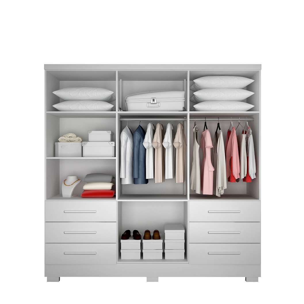 Guarda-Roupa Casal MDP com Espelho 6 Portas 6 Gavetas Dakar - 4