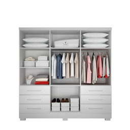 Guarda-Roupa Casal MDP com Espelho 6 Portas 6 Gavetas Dakar - 4