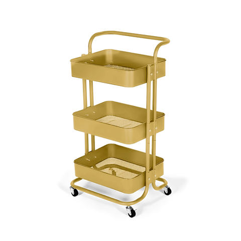 Carrinho Multiuso - Dourado Matte (3 Prateleiras)