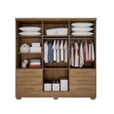 Ver imagem 2 de Guarda Roupa Casal MDP Dakar 6Pts 6Gav com Espelho Cumaru com Fendi
