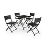 Jogo Mesa Preto Dobravel C/ 4 Cadeiras Dobravel Preto - 1