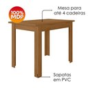 Ver imagem 4 de Mesa de Jantar Tampo sem Vidro 4 Lugares 108x68 cm Bellagio Carvalho Poliman
