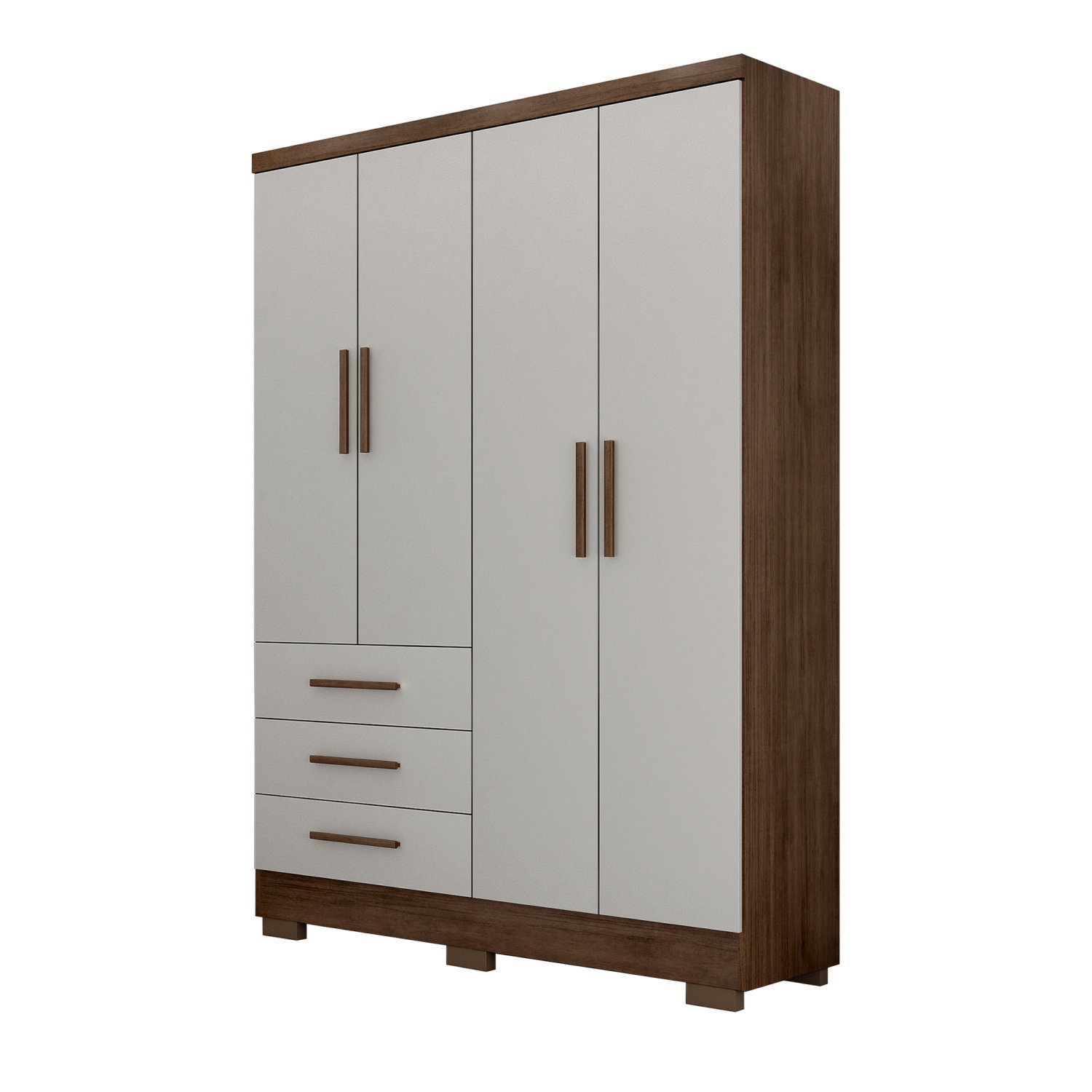 Guarda Roupa Solteiro 4 Portas 3 Gavetas Dakar Novo Horizonte - 3